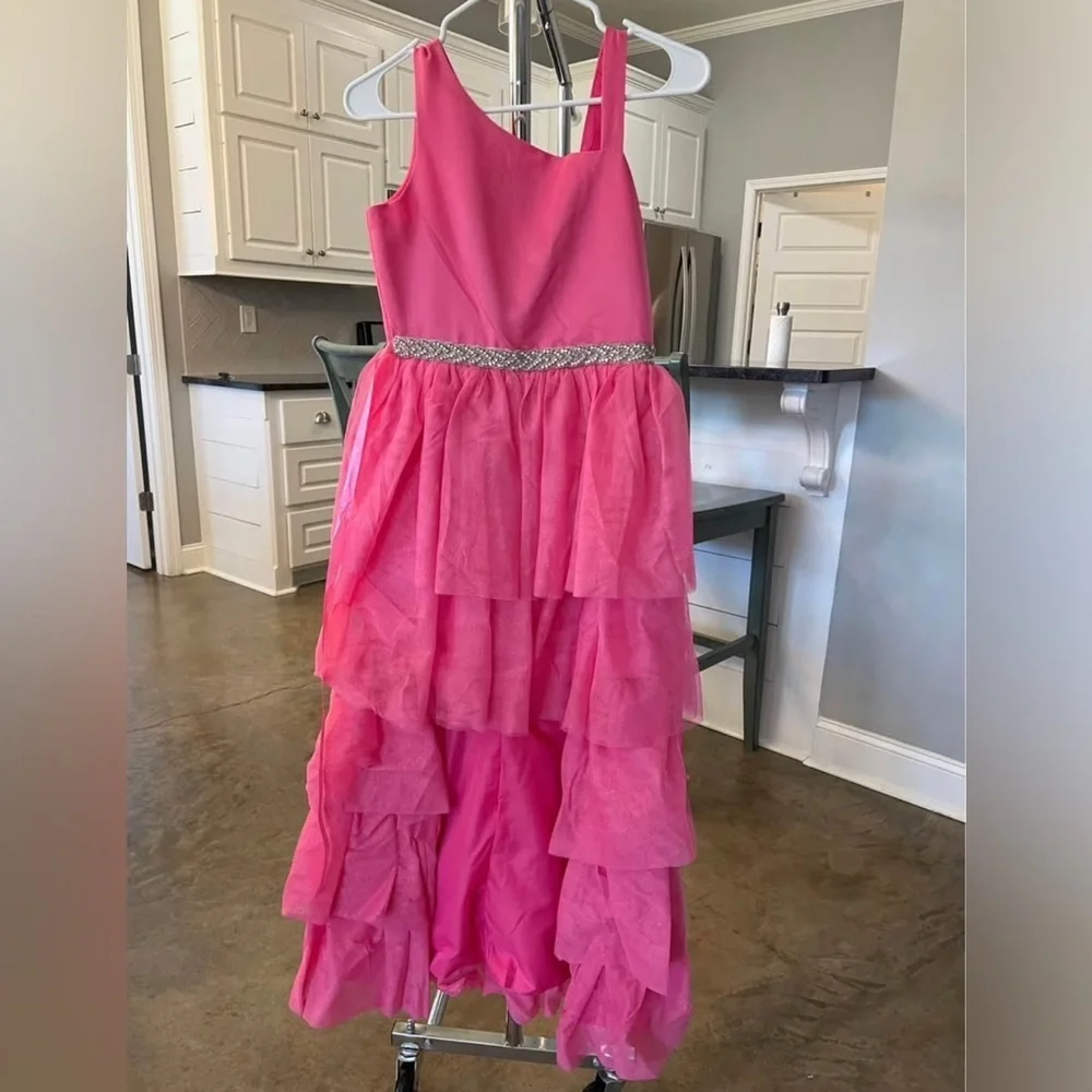 Rare Editions Pink Layered Formal Dress